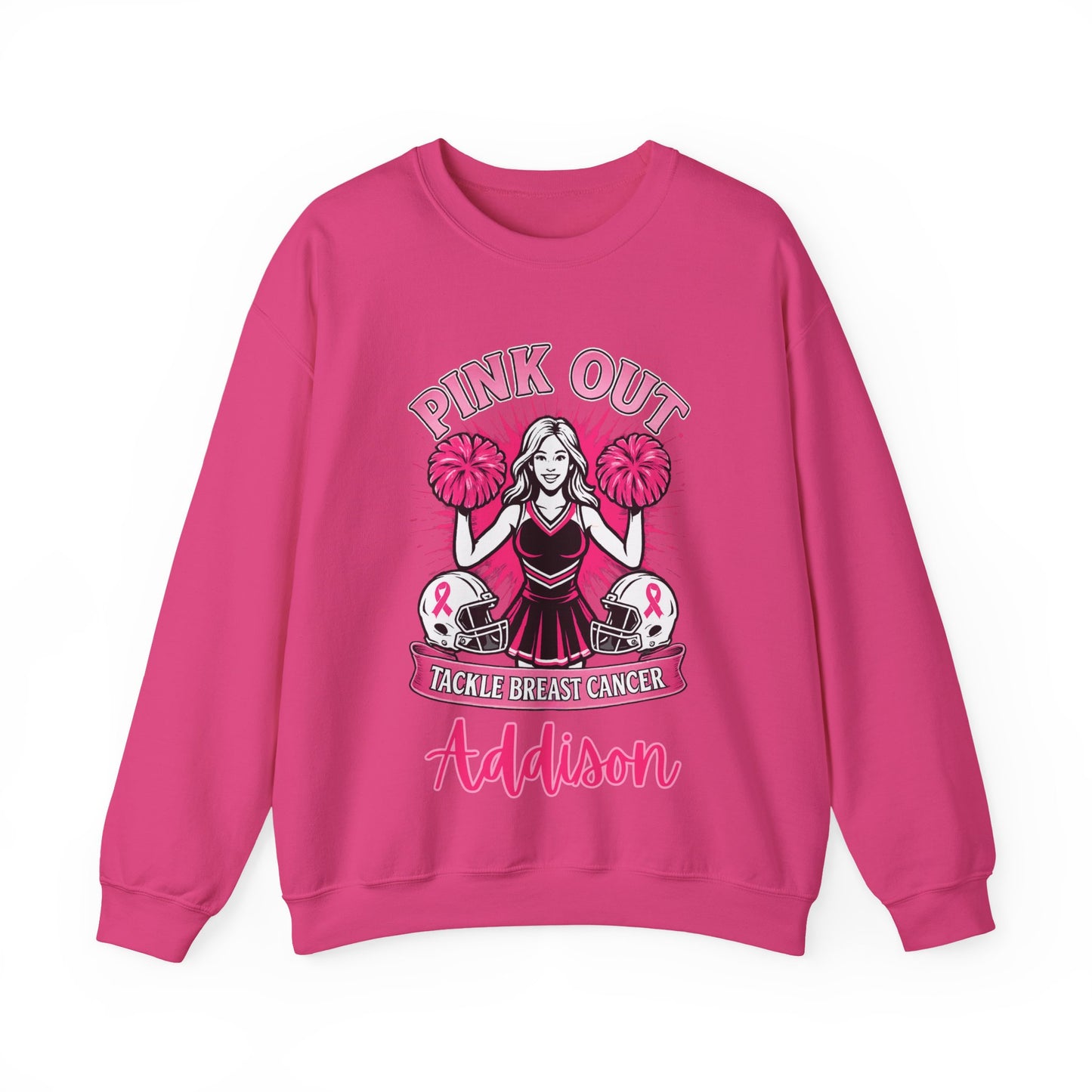 Personalized Pink Out Cheer Sweatshirt | Breast Cancer Awareness