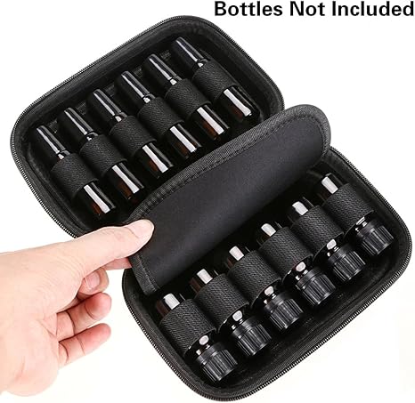 Pink Essential Oil Travel Case – Hard Shell Protective Storage for 12 Bottles (5ml–10ml) – Aromatherapy Organizer for Travel or Daily Use