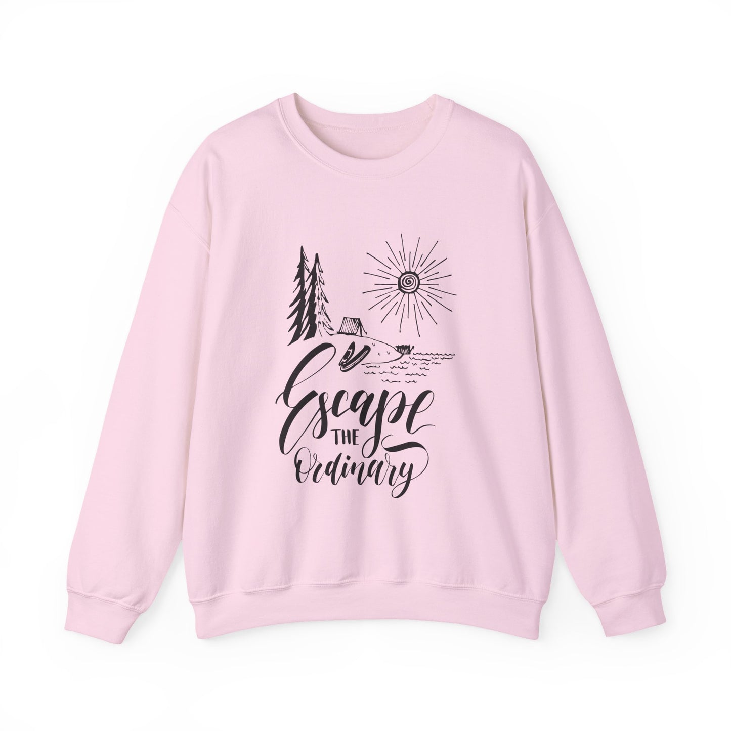 Escape the Ordinary Sweatshirt | Cozy Unisex Adventure Pullover | Camping, Hiking & Outdoors Graphic Crewneck