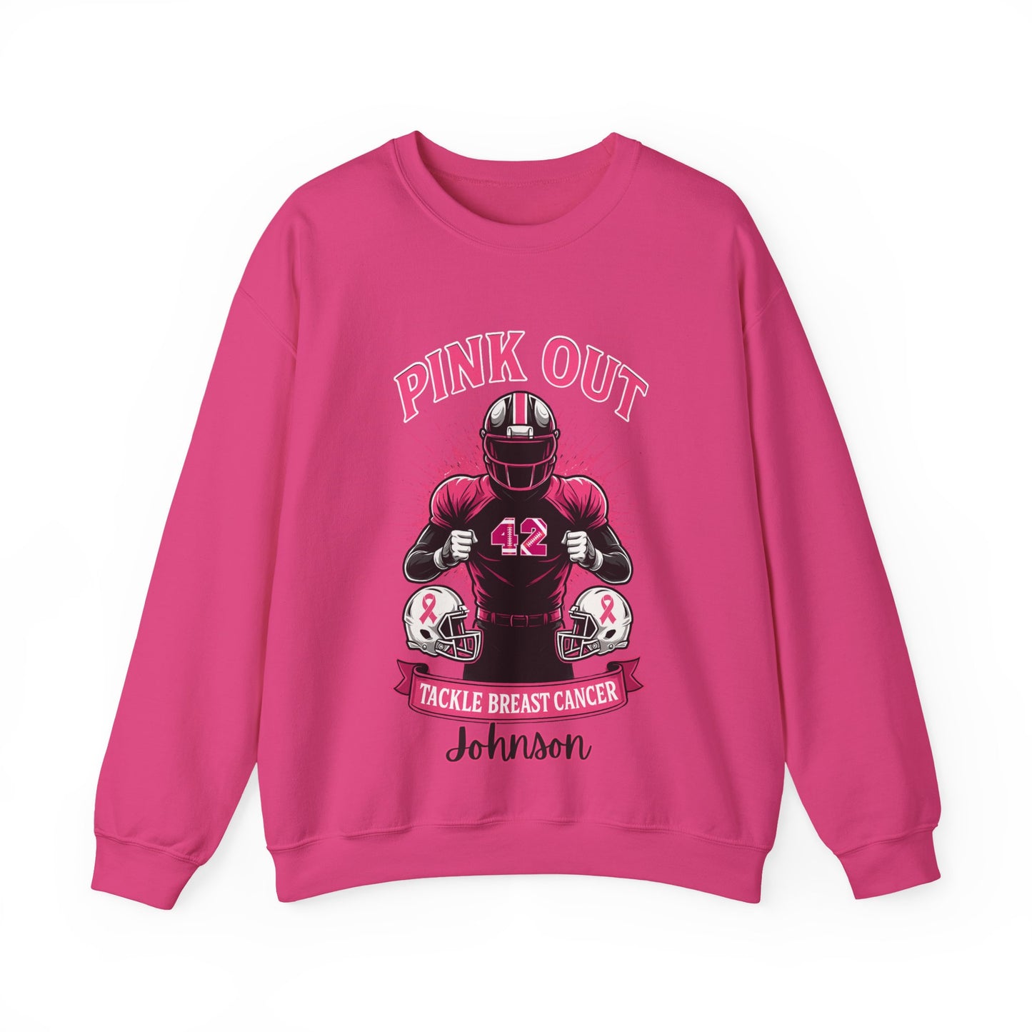 Personalized Pink Out Football Sweatshirt | Custom Breast Cancer Awareness Pullover