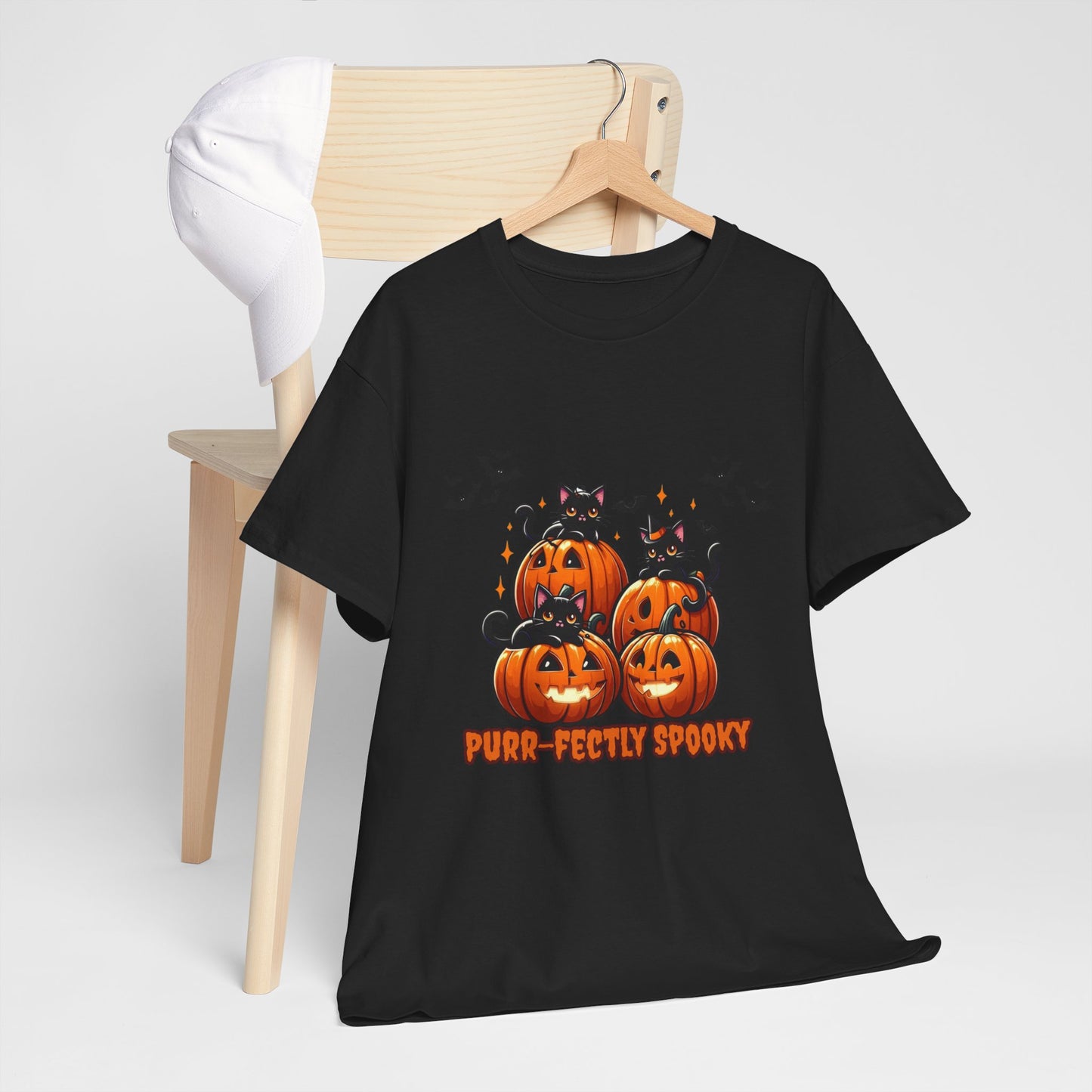 Purr-fectly Spooky Cat Tee: Adorable Halloween Shirt for Cat Lovers