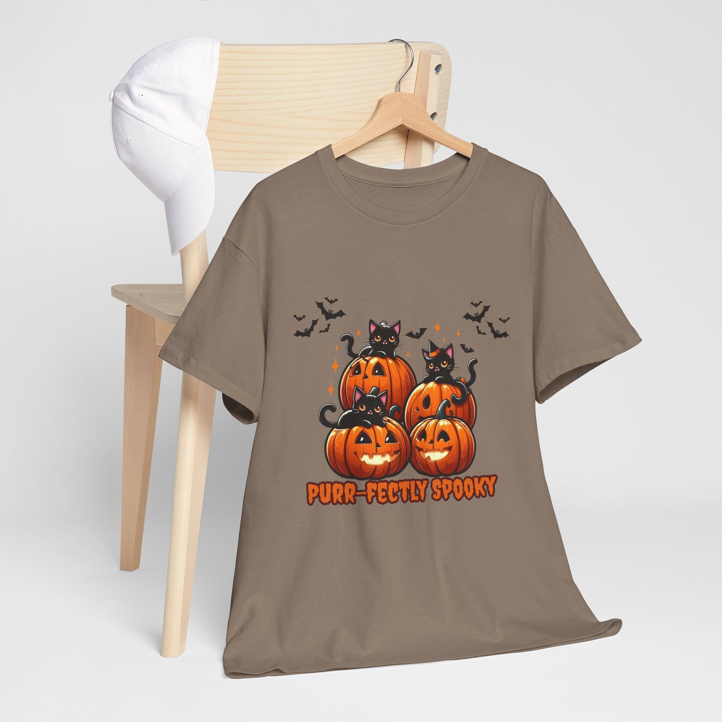Purr-fectly Spooky Cat Tee: Adorable Halloween Shirt for Cat Lovers