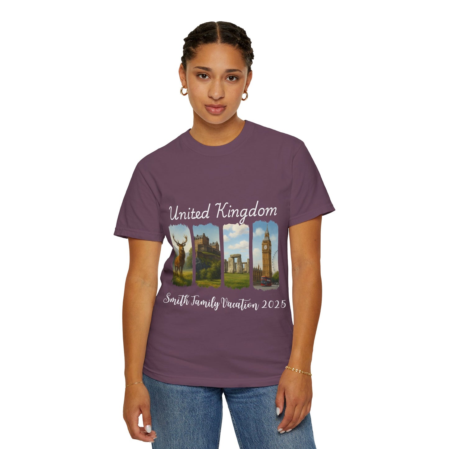United Kingdom Family Vacation Shirt 2025 – Custom Scenic UK T-Shirt with Landmarks, Personalized Travel Souvenir Tee