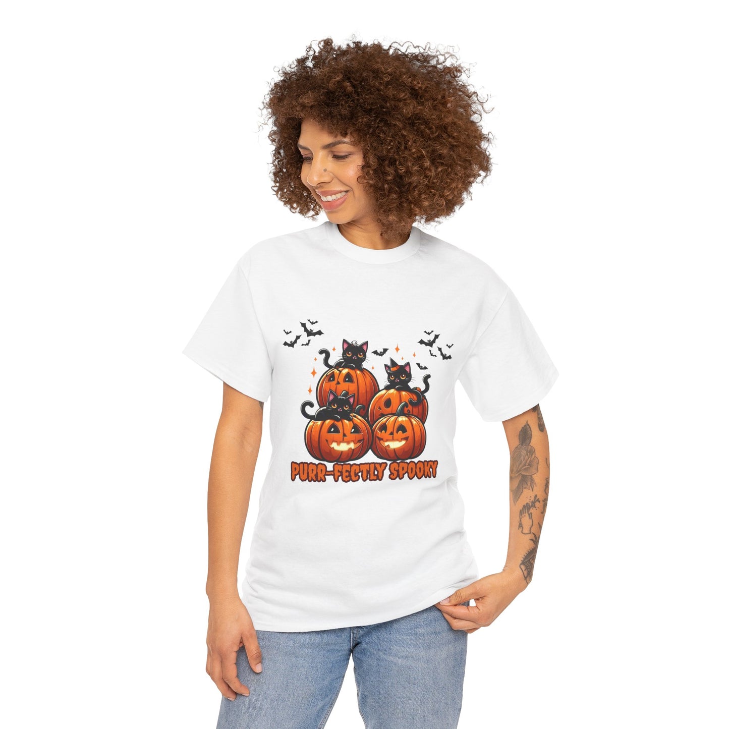 Purr-fectly Spooky Cat Tee: Adorable Halloween Shirt for Cat Lovers