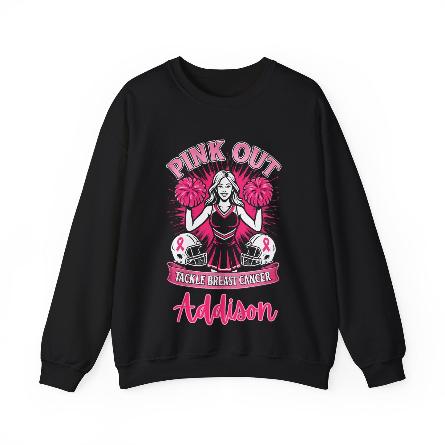 Personalized Pink Out Cheer Sweatshirt | Breast Cancer Awareness