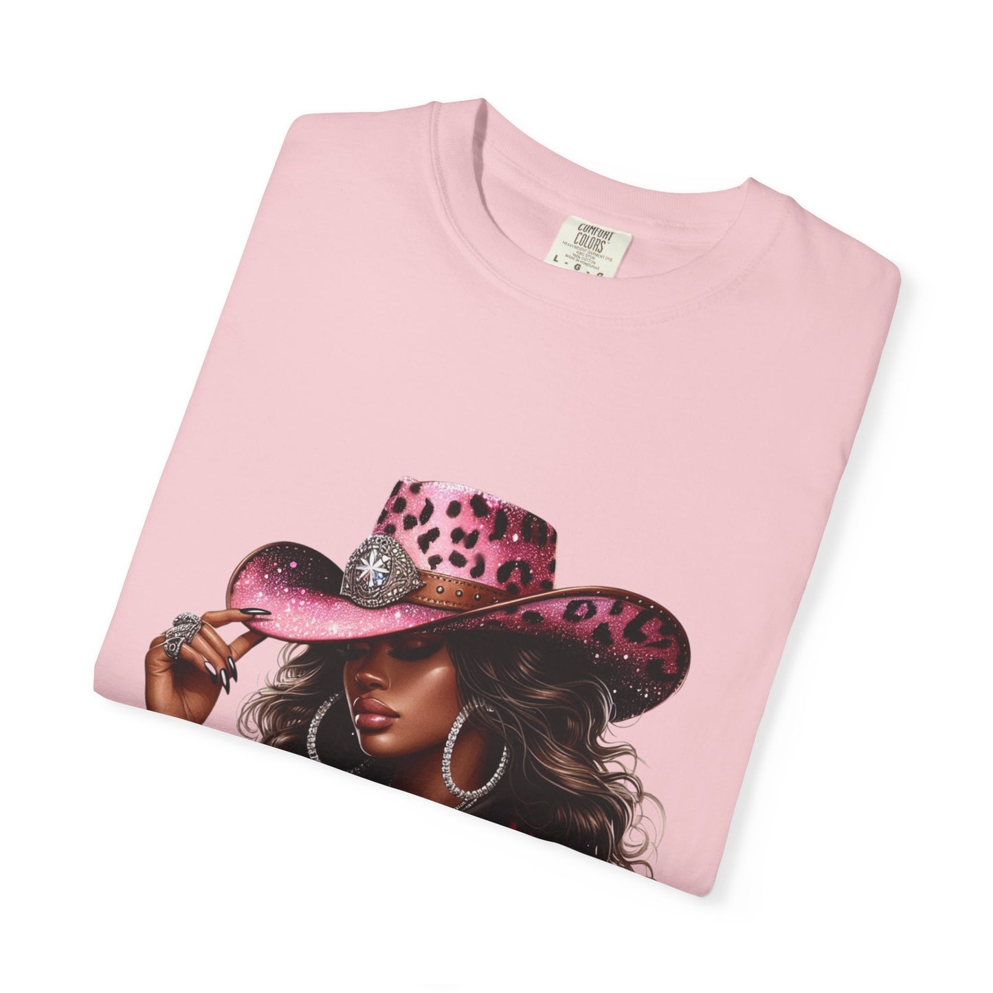 Pink Leopard Cowgirl T-Shirt – “Boots On The Ground” – Western Graphic Tee for Women