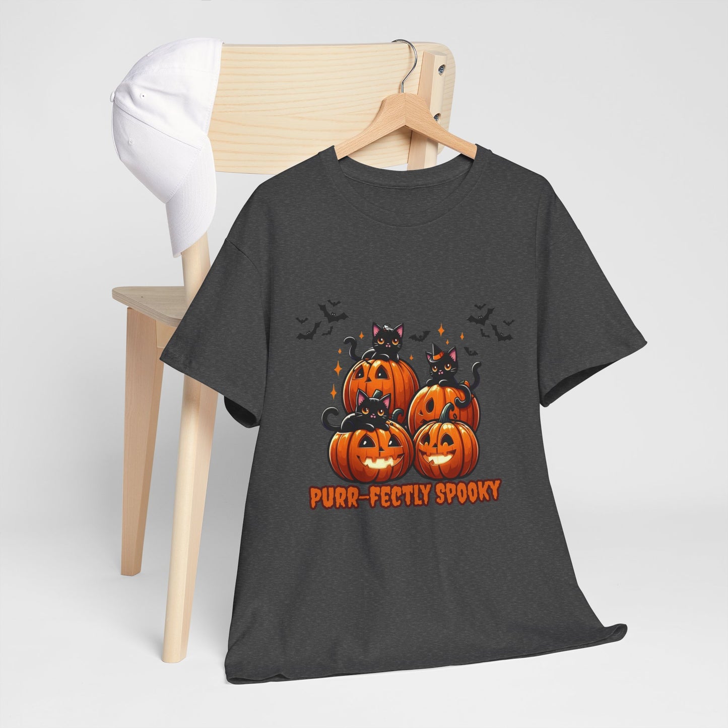 Purr-fectly Spooky Cat Tee: Adorable Halloween Shirt for Cat Lovers