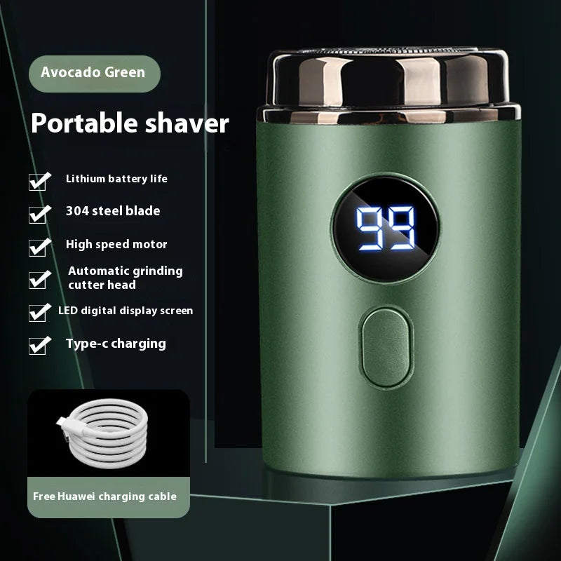 Mini Rechargeable Travel Shaver for Men – Waterproof Electric Razor with LED Display & Type-C Charging