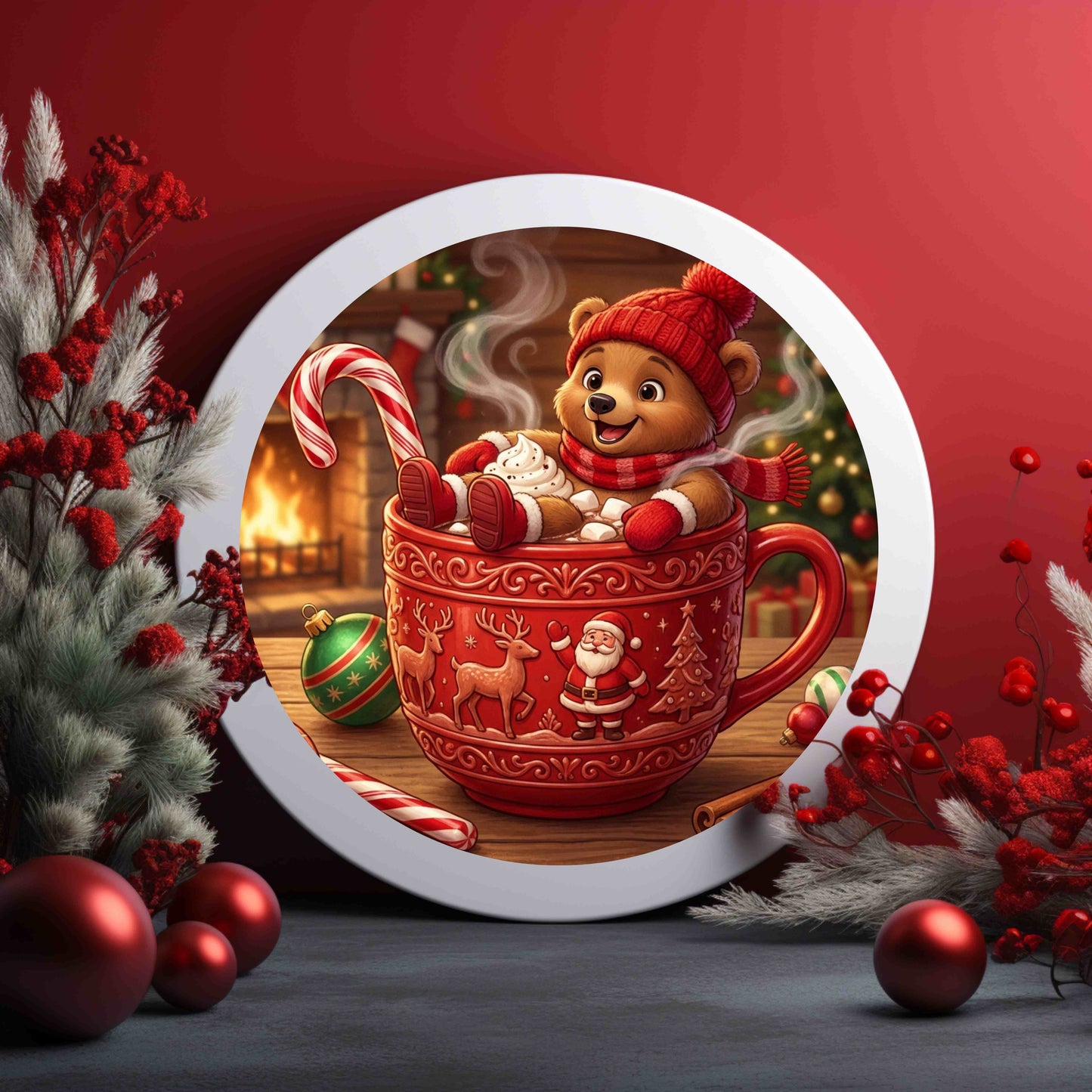 Christmas Bear Mug Clipart Bundle – 5 PNGs