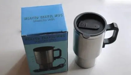 Car Heated Travel Mug – 12V Stainless Steel Electric Coffee Cup, 450ml Spill-Resistant Warmer for Commuters & Road Trips