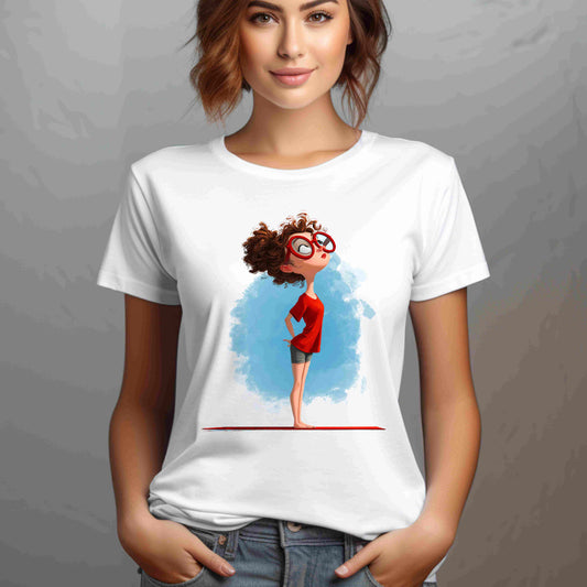 Yoga Mountain Pose PNG | Cute Redhead Girl Digital Art | Yoga Clipart for Sublimation, Stickers & Wall Prints