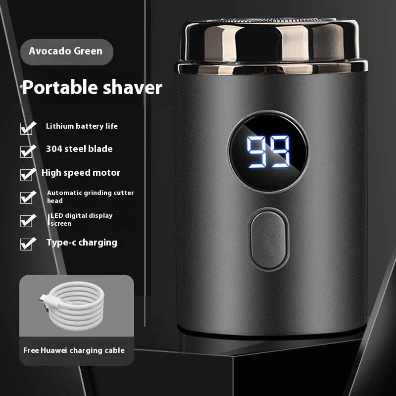 Mini Rechargeable Travel Shaver for Men – Waterproof Electric Razor with LED Display & Type-C Charging