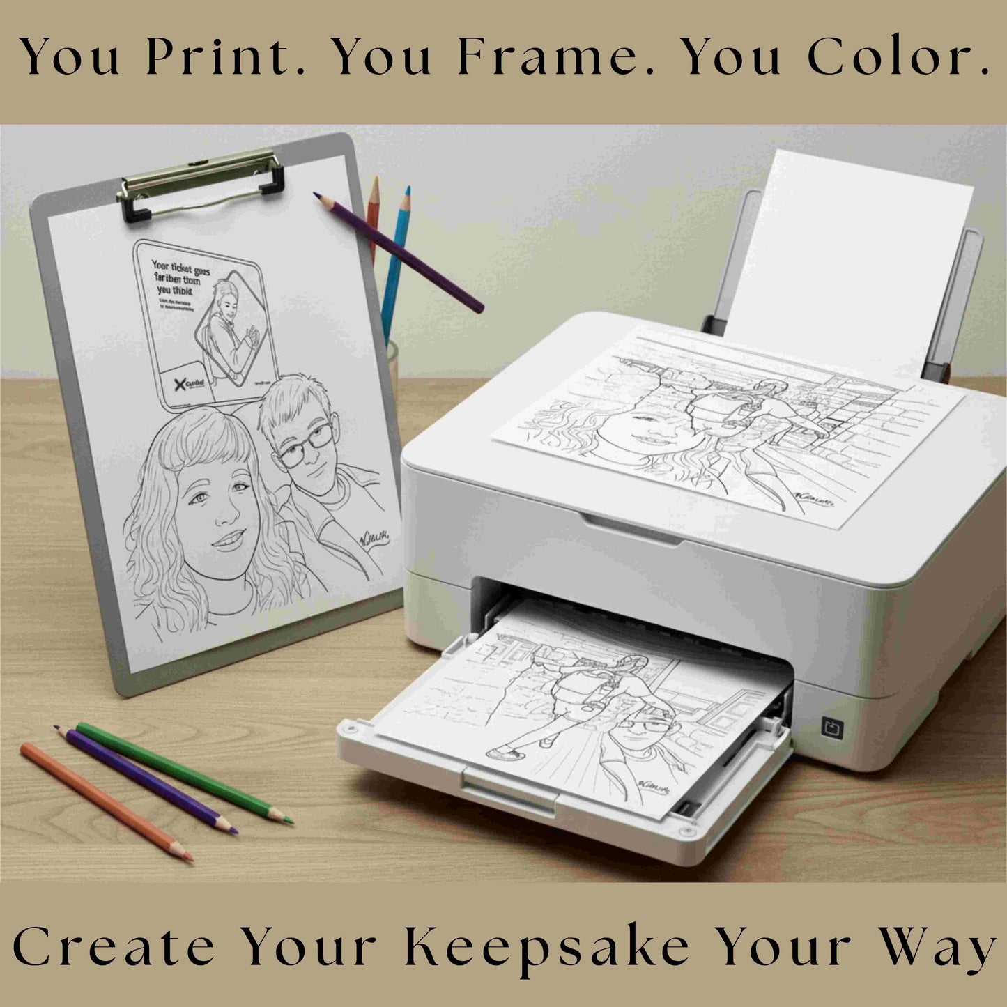 Custom Coloring Pages from Your Photos (Digital Download)