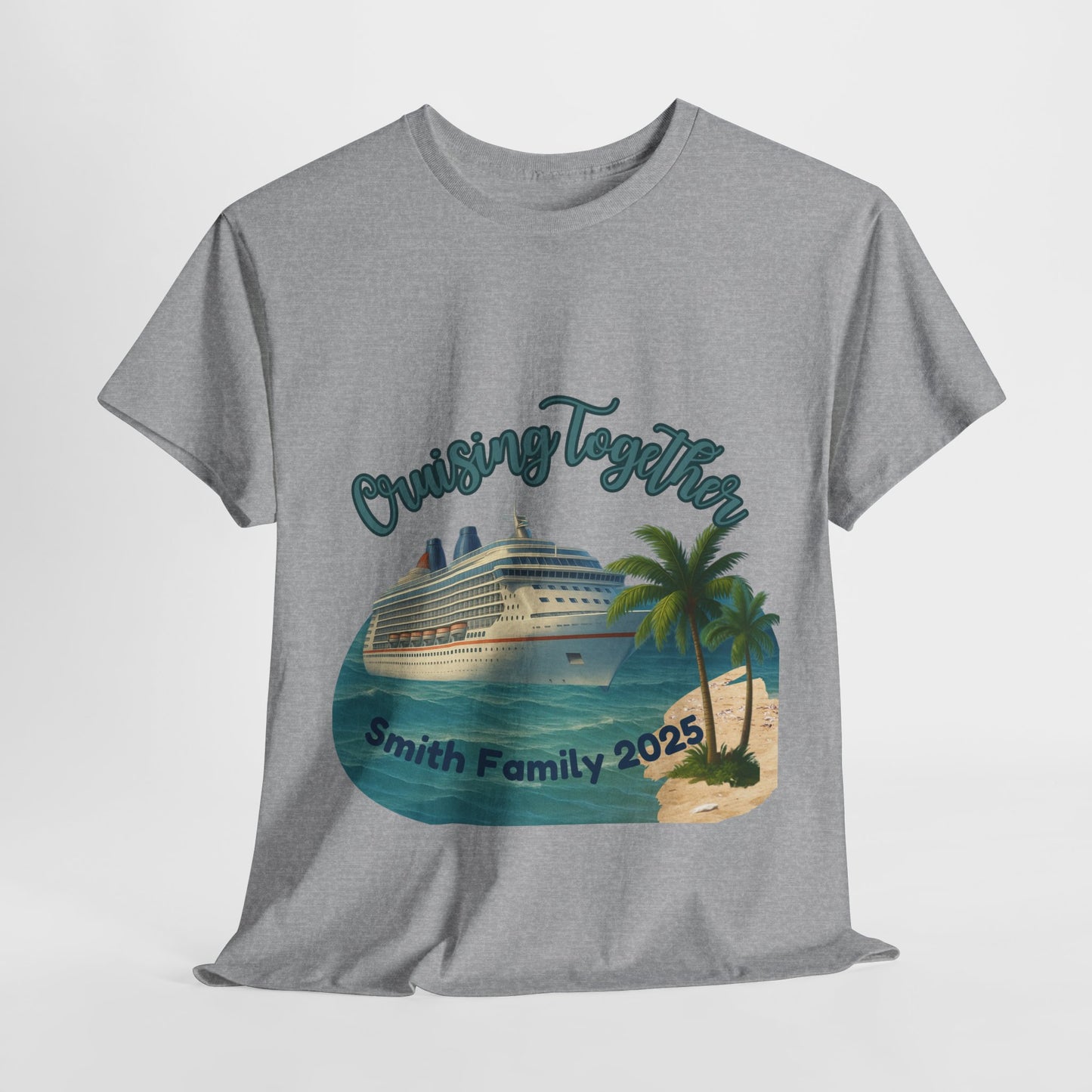 Custom “Cruising Together” Family Cruise T‑Shirt – Personalized Vacation & Reunion Tee