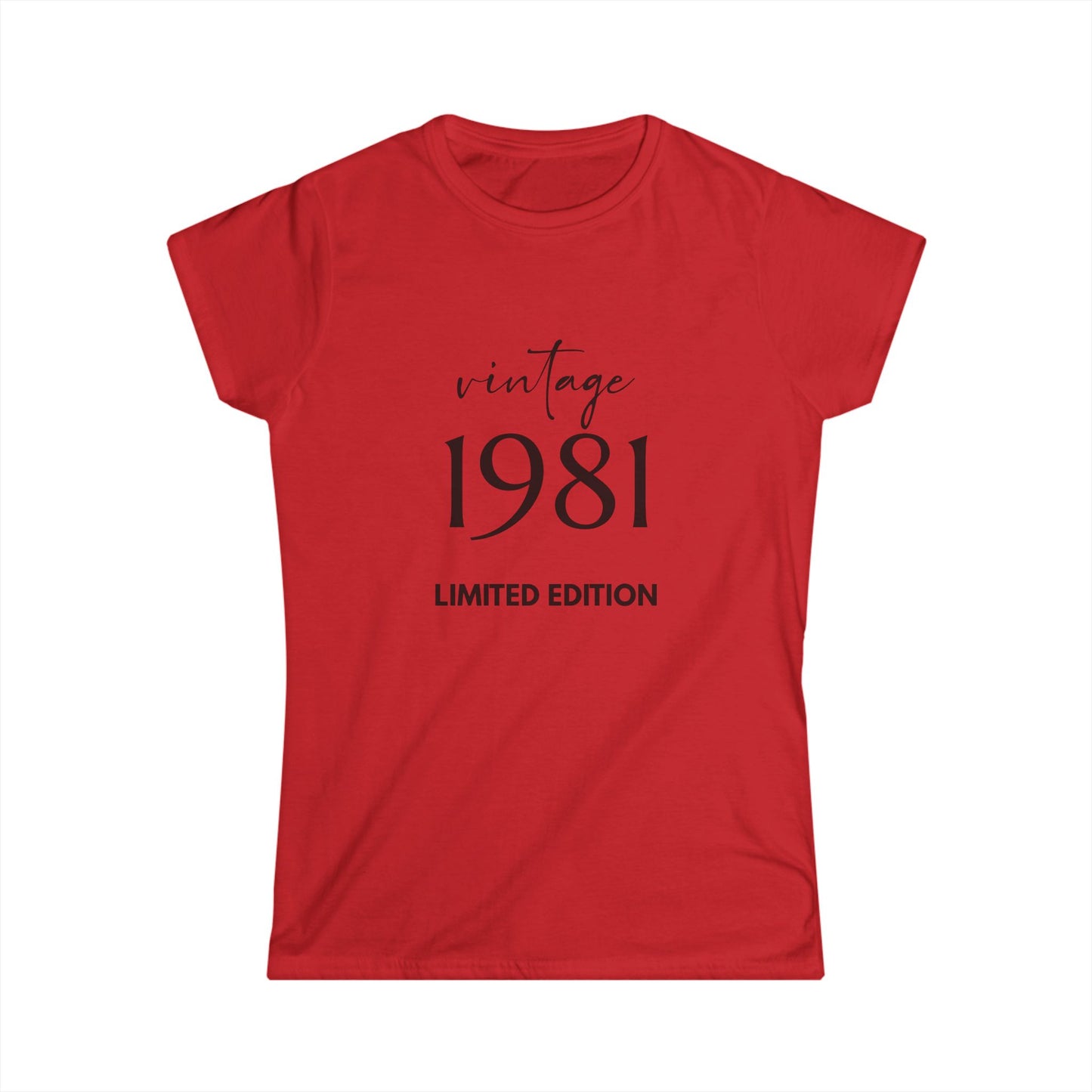 Customizable Vintage 1981 Limited Edition Women's Softstyle Tee | Retro Fashion Shirt
