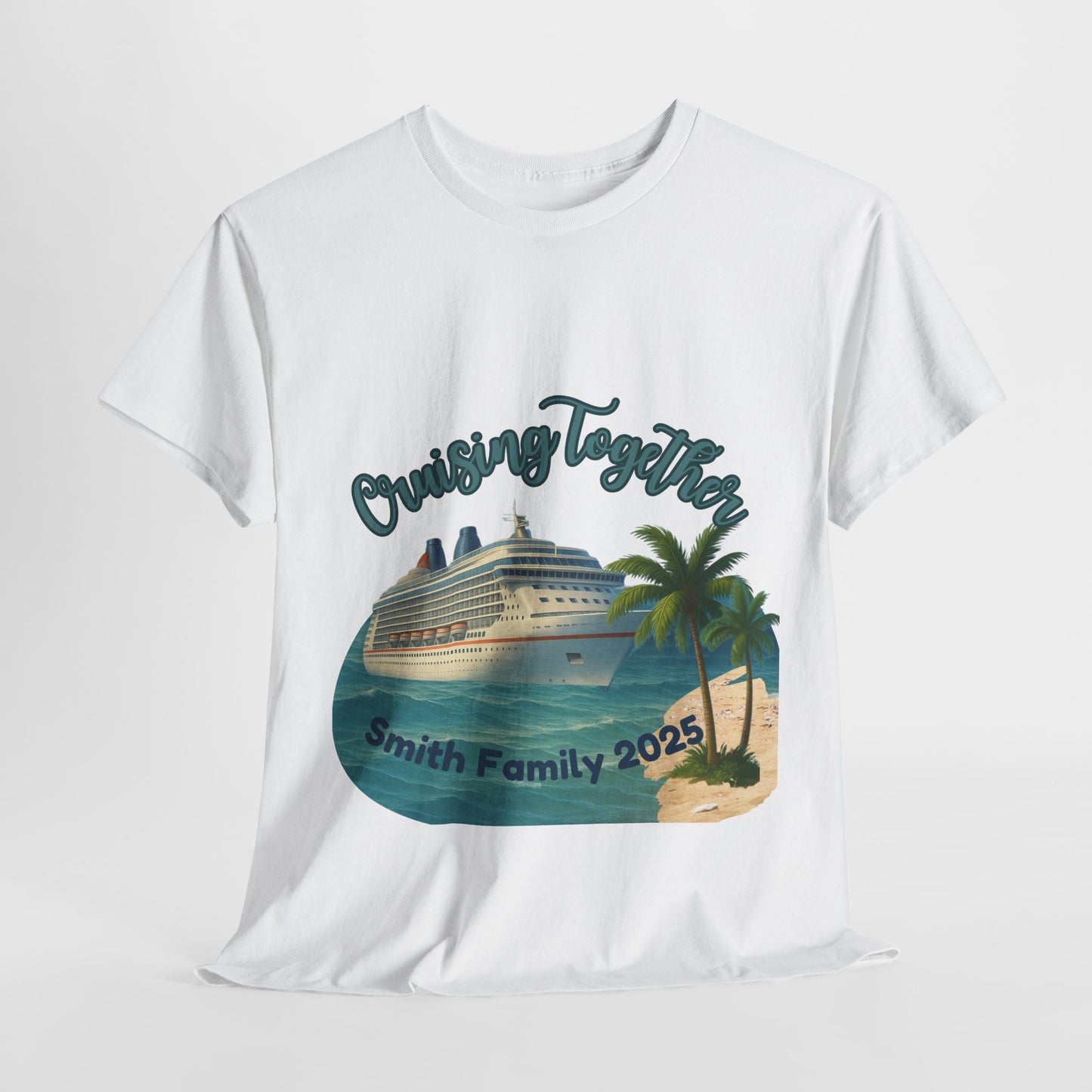 Custom “Cruising Together” Family Cruise T‑Shirt – Personalized Vacation & Reunion Tee