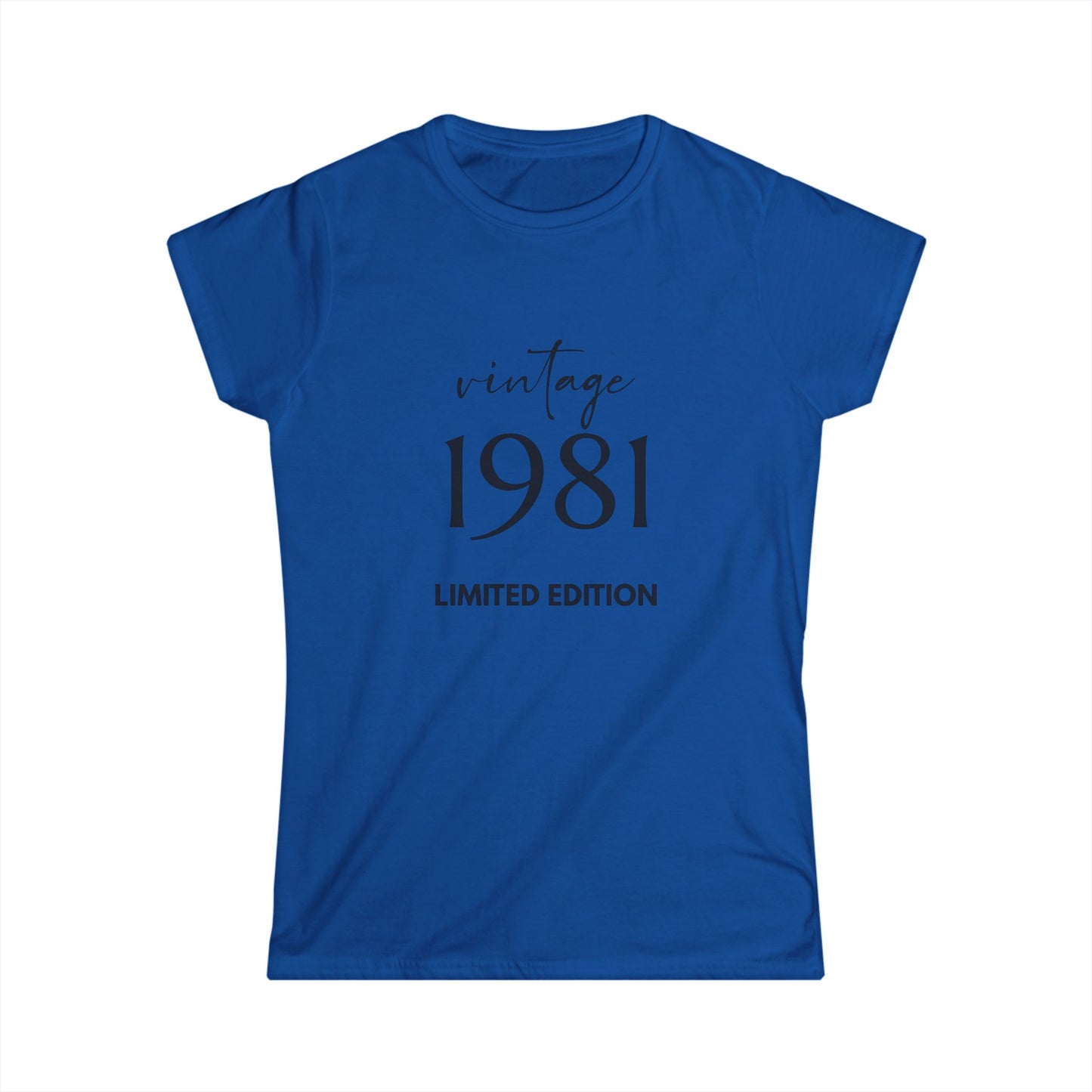 Customizable Vintage 1981 Limited Edition Women's Softstyle Tee | Retro Fashion Shirt