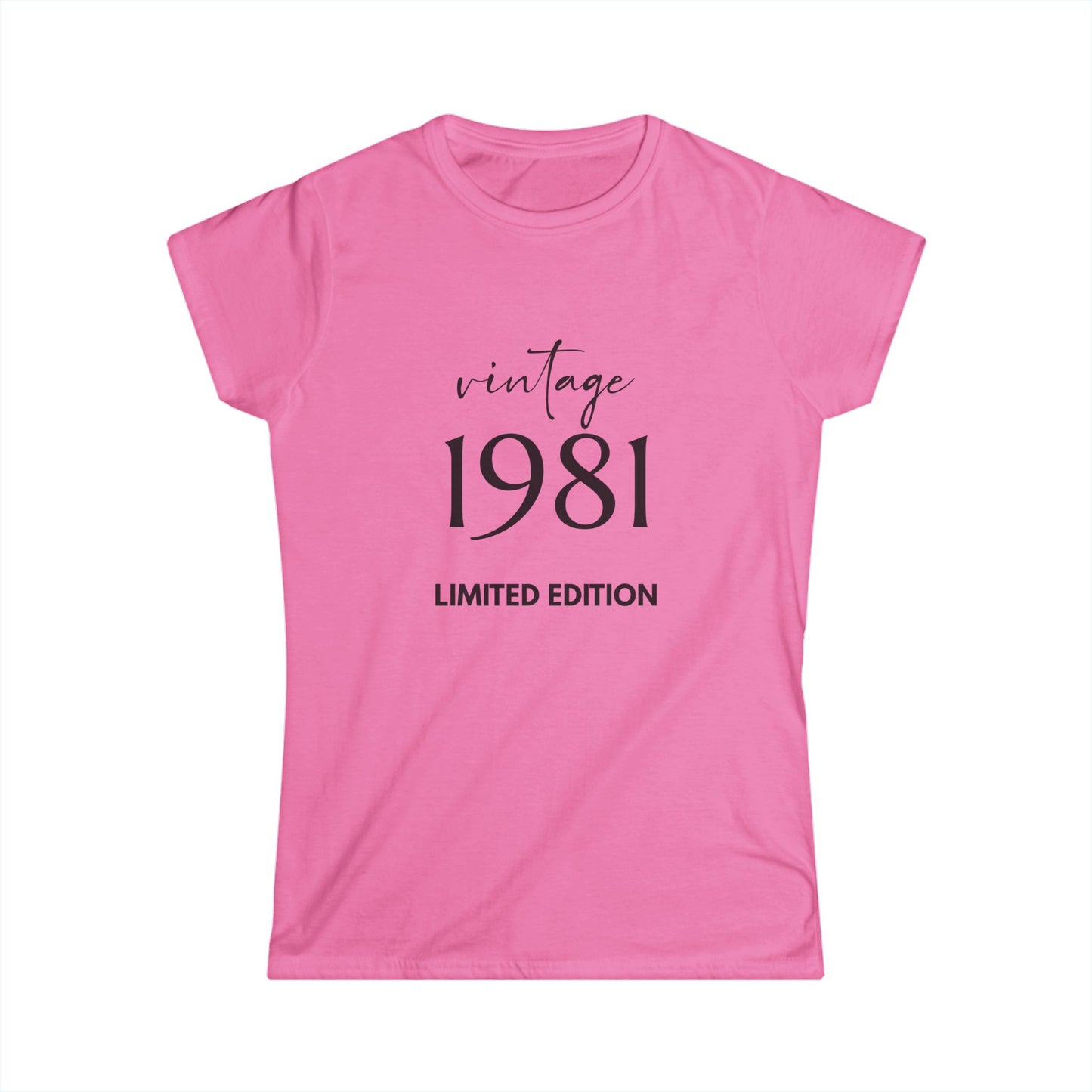 Customizable Vintage 1981 Limited Edition Women's Softstyle Tee | Retro Fashion Shirt