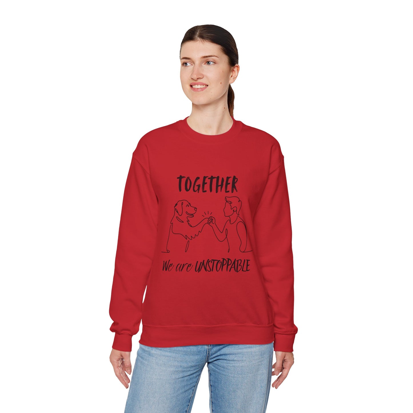 Together We Are Unstoppable Sweatshirt | Cozy Gift for Dog Lovers, Pet Parent Apparel, Animal Friendship, Custom Sweatshirt, Casual Style.