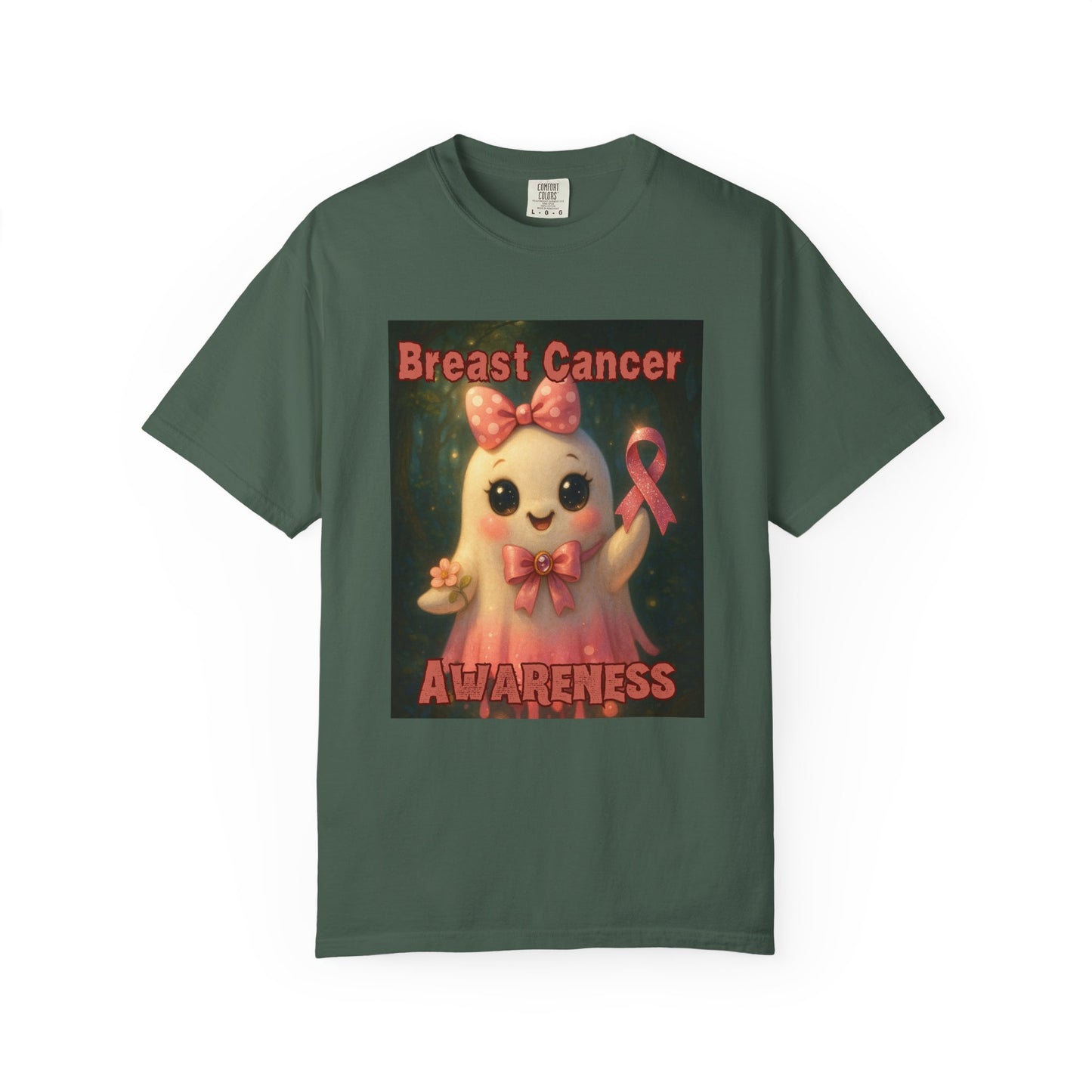 Breast Cancer Awareness Unisex T-Shirt - Cute Ghost Design, Pink Ribbon Tee, Supportive Gift, Casual Wear, October Fundraiser