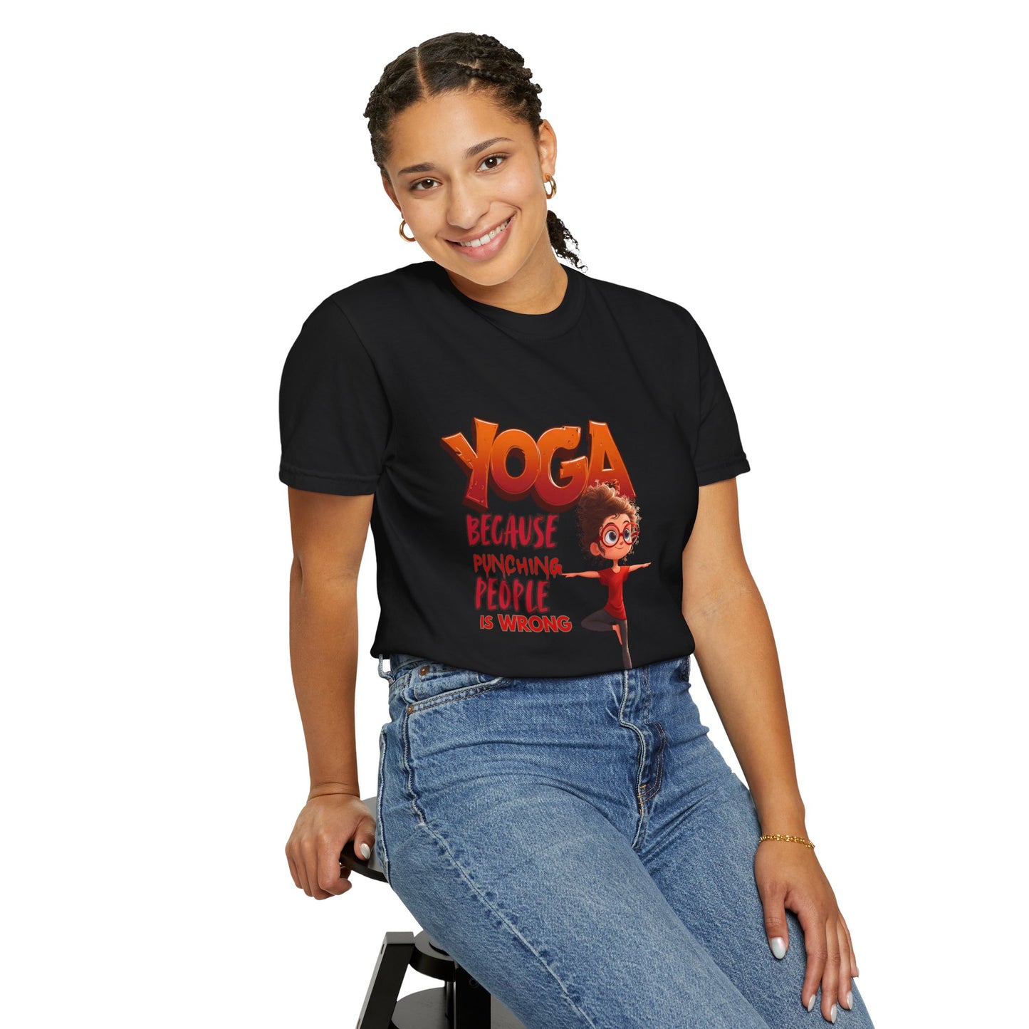 Yoga Because Punching People Is Wrong Shirt | Funny Yoga Graphic Tee