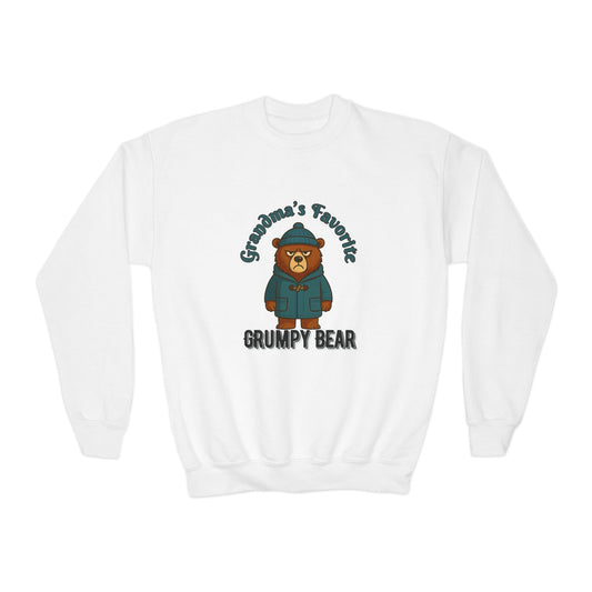 Grandmas Favorite Grumpy Bear Kids Pullover | Cute Bear Gift for Grandkids | Funny Cozy Holiday Top for Boys & Girls