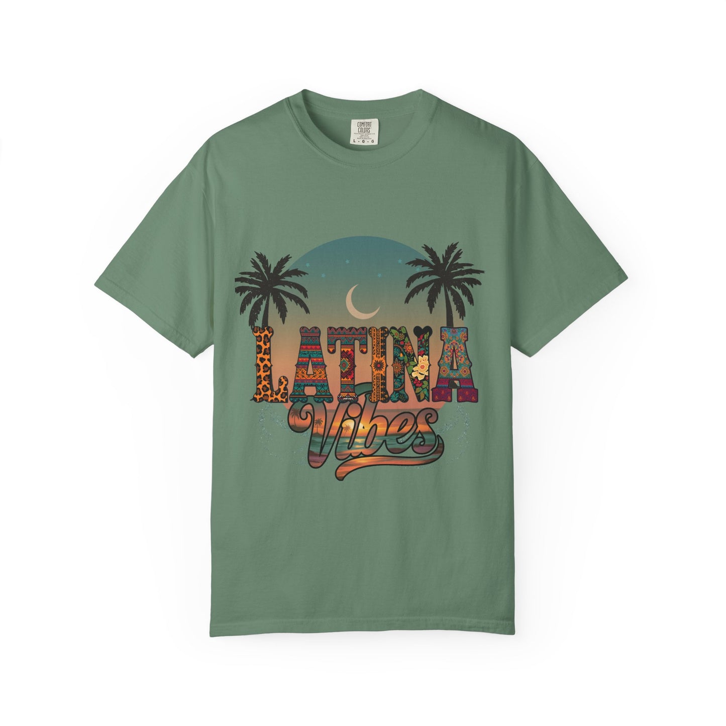 Latina Vibes Shirt | Colorful Graphic Tee with Palm Trees
