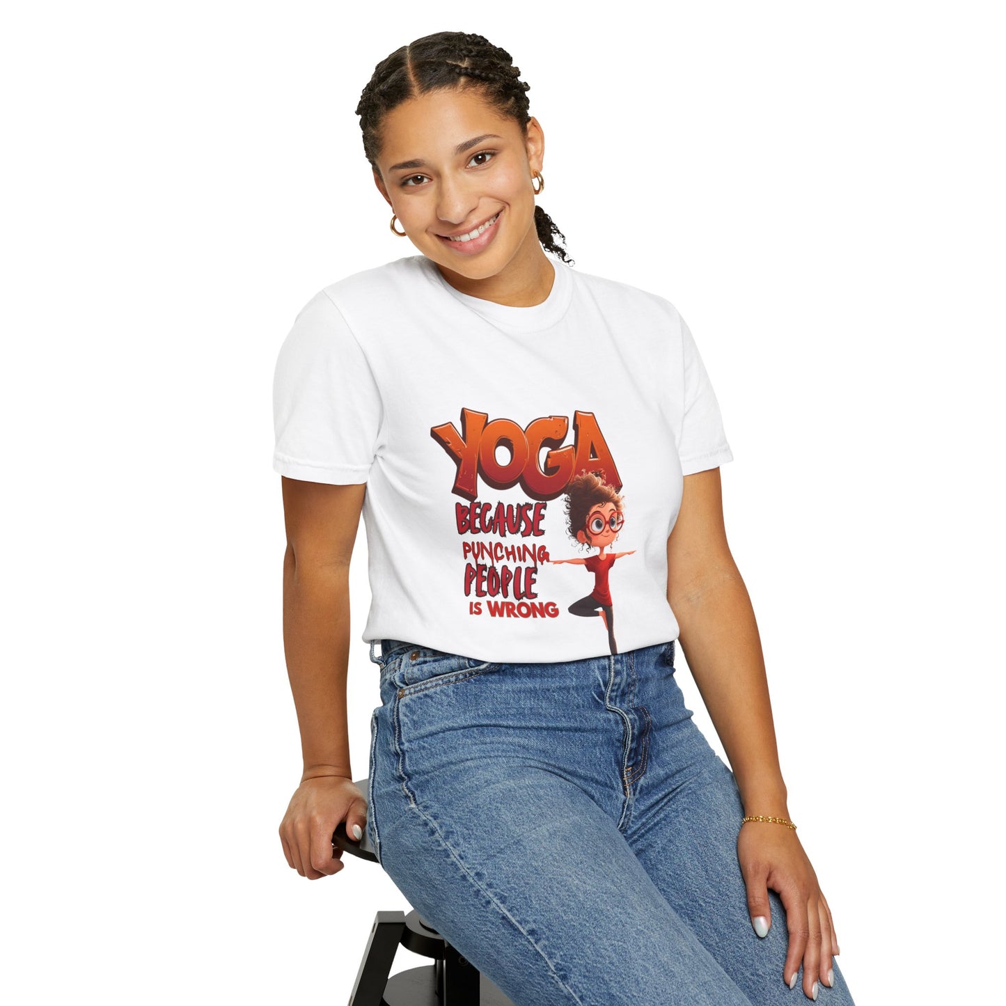 Yoga Because Punching People Is Wrong Shirt | Funny Yoga Graphic Tee