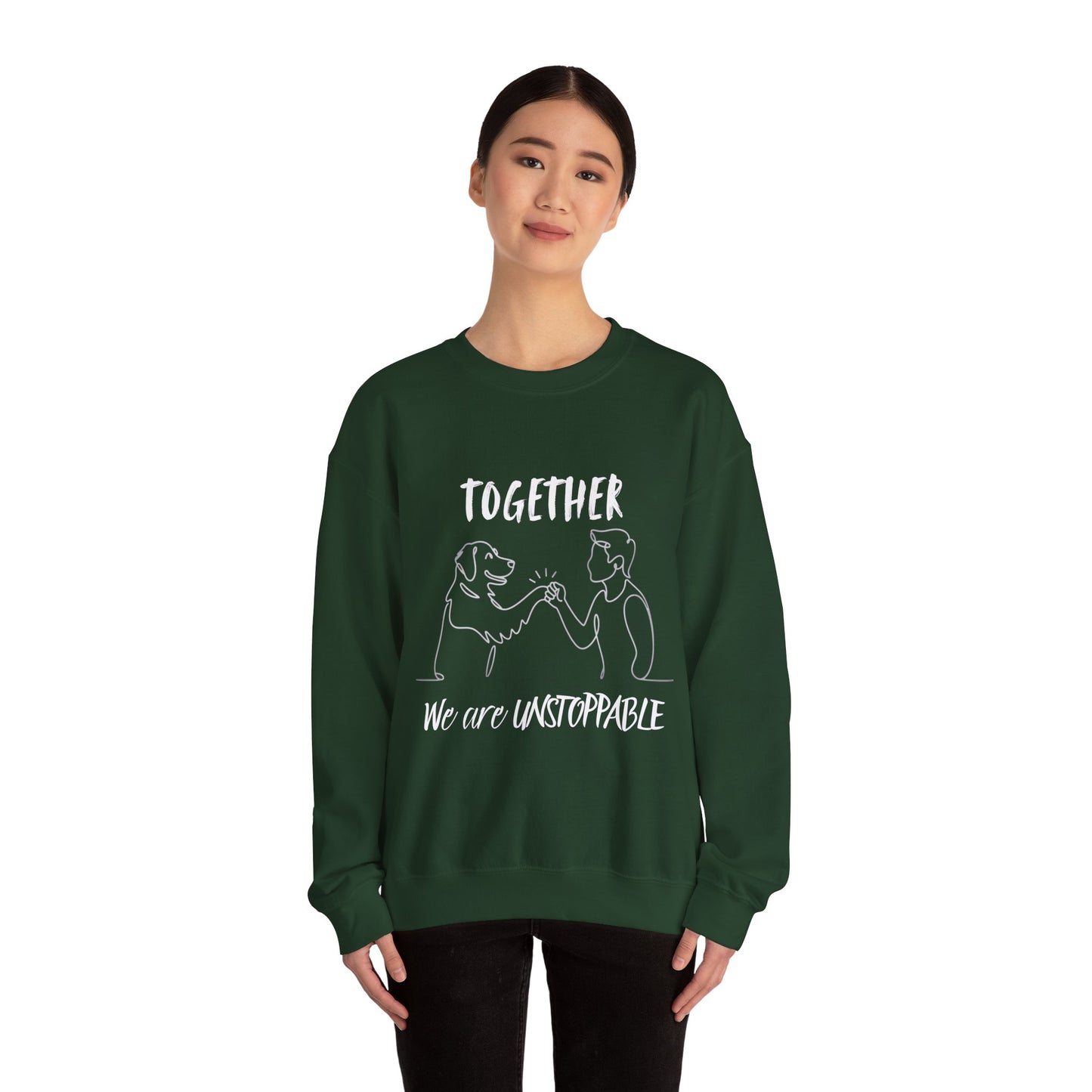Together We Are Unstoppable Sweatshirt | Cozy Gift for Dog Lovers, Pet Parent Apparel, Animal Friendship, Custom Sweatshirt, Casual Style.