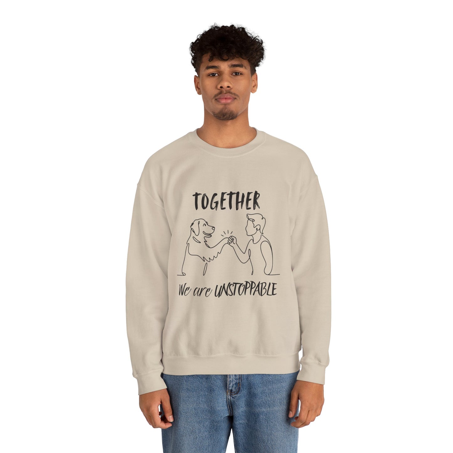 Together We Are Unstoppable Sweatshirt | Cozy Gift for Dog Lovers, Pet Parent Apparel, Animal Friendship, Custom Sweatshirt, Casual Style.