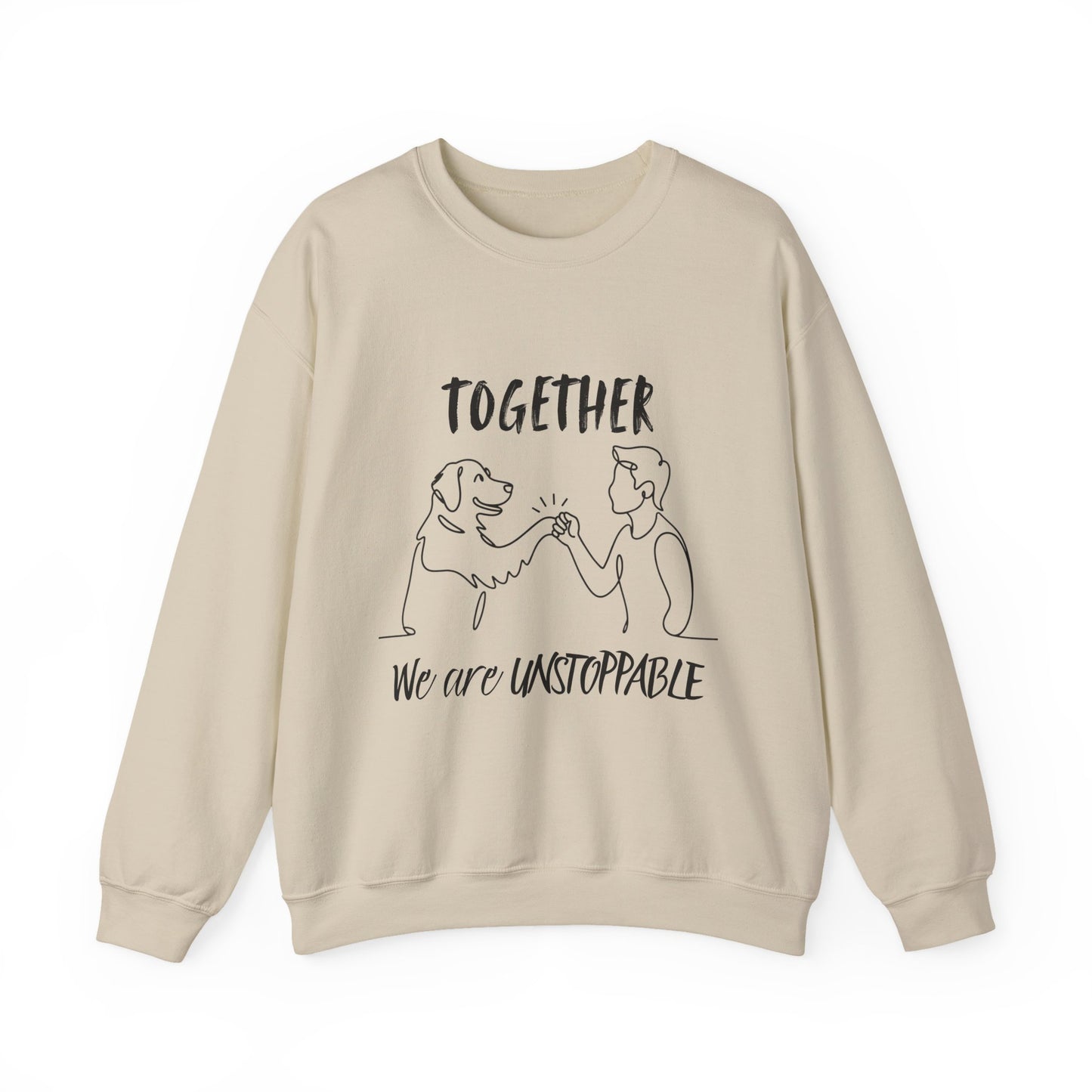 Together We Are Unstoppable Sweatshirt | Cozy Gift for Dog Lovers, Pet Parent Apparel, Animal Friendship, Custom Sweatshirt, Casual Style.