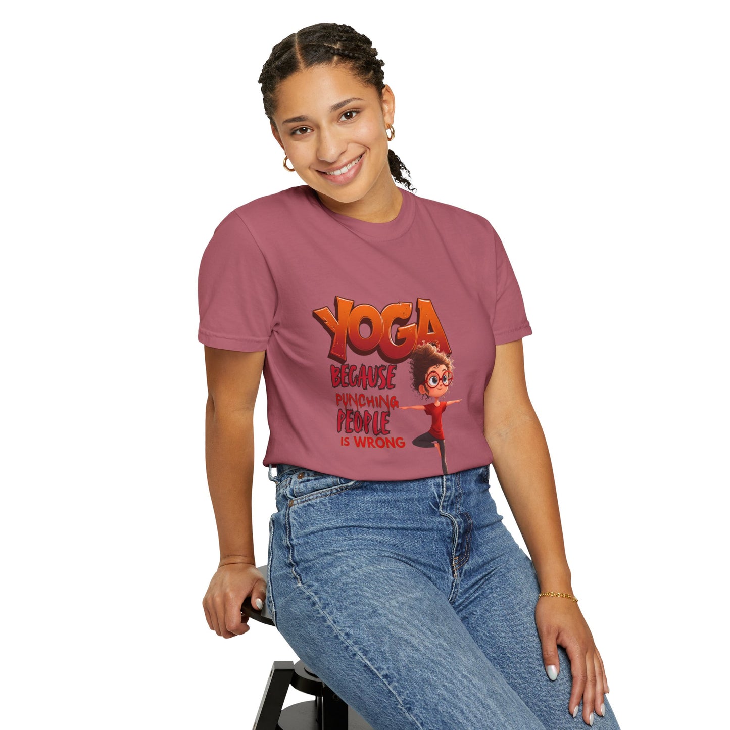 Yoga Because Punching People Is Wrong Shirt | Funny Yoga Graphic Tee