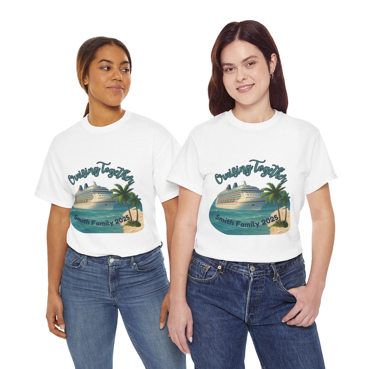 Custom “Cruising Together” Family Cruise T‑Shirt – Personalized Vacation & Reunion Tee