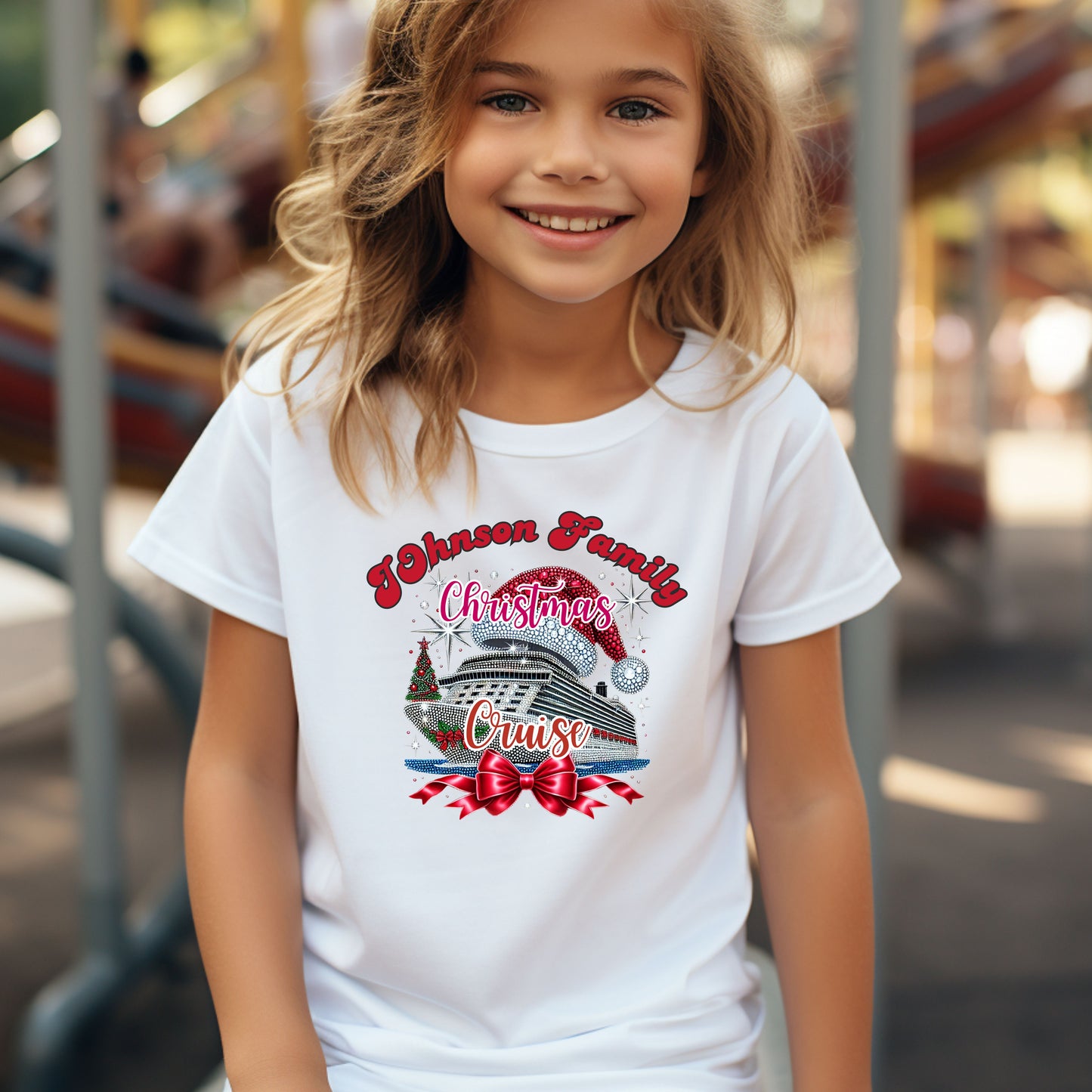 Personalized Family Christmas Cruise Tee - Unisex Heavy Cotton, Holiday T-Shirt, Matching Family Shirt, Cruise Vacation Apparel, Fun Gift Idea