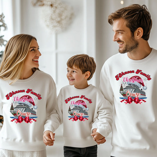 Personalized Family Christmas Cruise Tee - Unisex Heavy Cotton, Holiday T-Shirt, Matching Family Shirt, Cruise Vacation Apparel, Fun Gift Idea