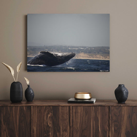 Whale in Motion: Serene Canvas Art for Ocean Lovers