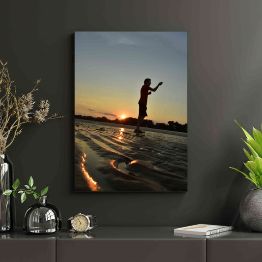 Sunset Beach Scene Canvas Print: Coastal Home Decor for Ocean Lovers