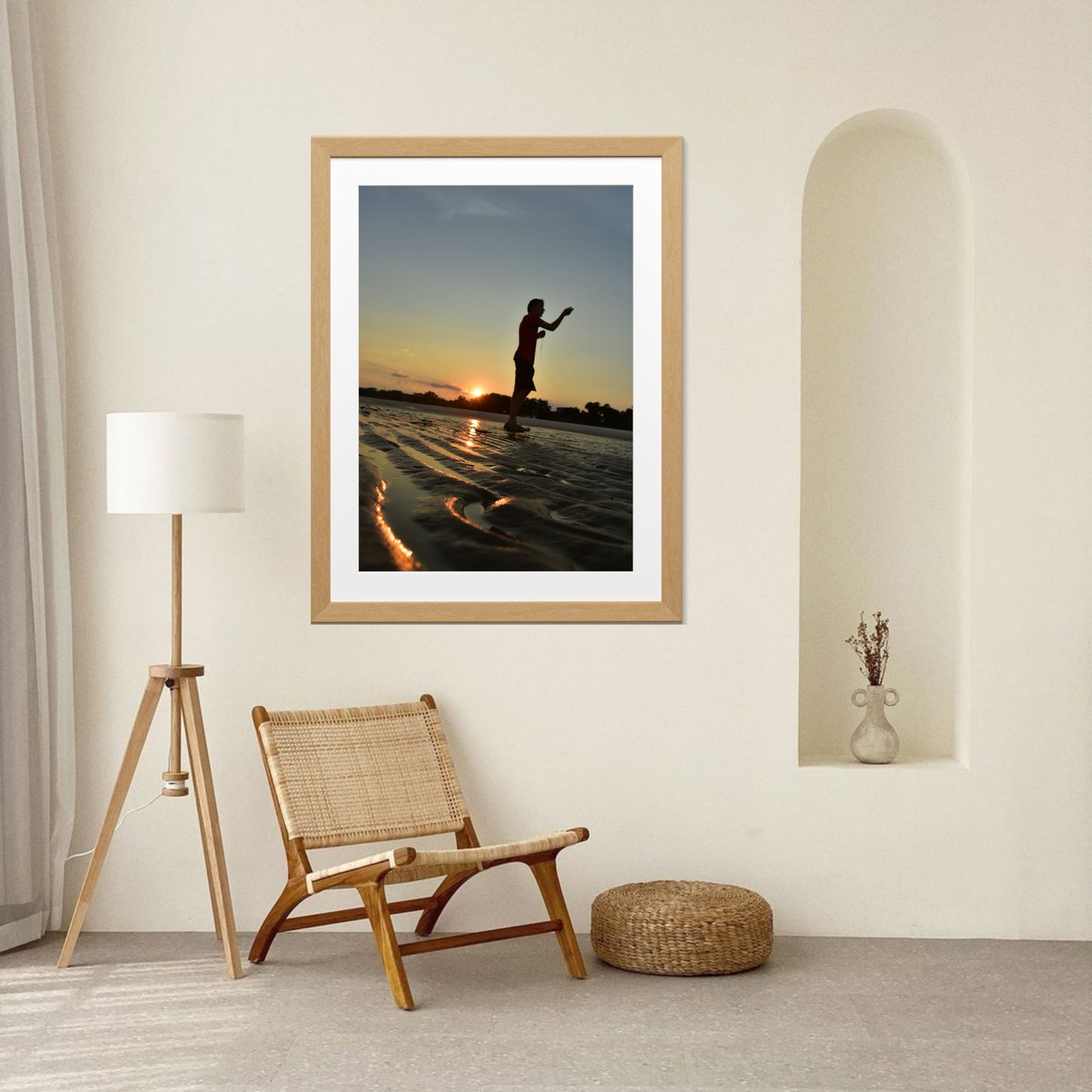 Sunset Beach Scene Canvas Print: Coastal Home Decor for Ocean Lovers