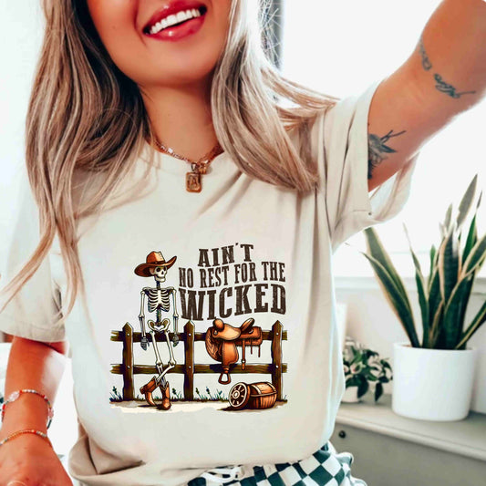 Ain't No Rest for the Wicked Tee | Unisex Graphic Cotton Shirt for Music Lovers