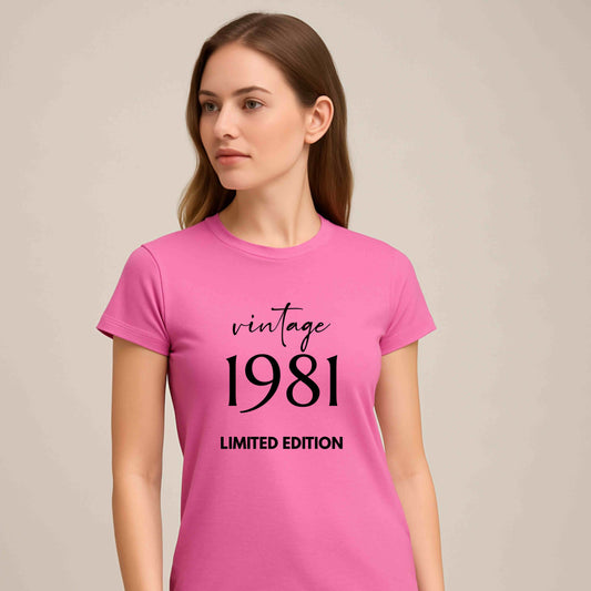 Customizable Vintage 1981 Limited Edition Women's Softstyle Tee | Retro Fashion Shirt