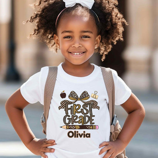 Personalized First Grade Kids Tee | Fun Back to School Apparel