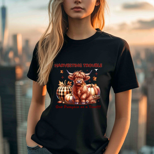 Harvesting Trouble Unisex Tee: Embrace the Fall Spirit