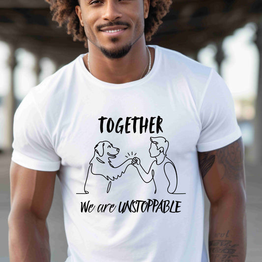 Unisex Dog Lover's T-Shirt, Together We are Unstoppable Shirt, Pet Owner Gift, Animal Rights Tee, Casual Everyday Wear