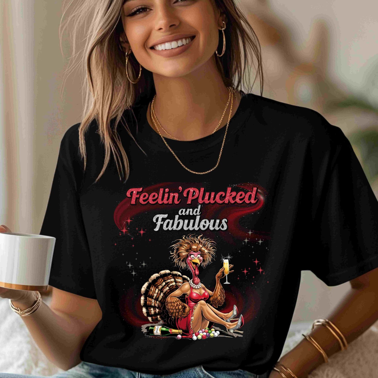 Feelin’ Plucked and Fabulous Thanksgiving Shirt | Funny Turkey Graphic Tee