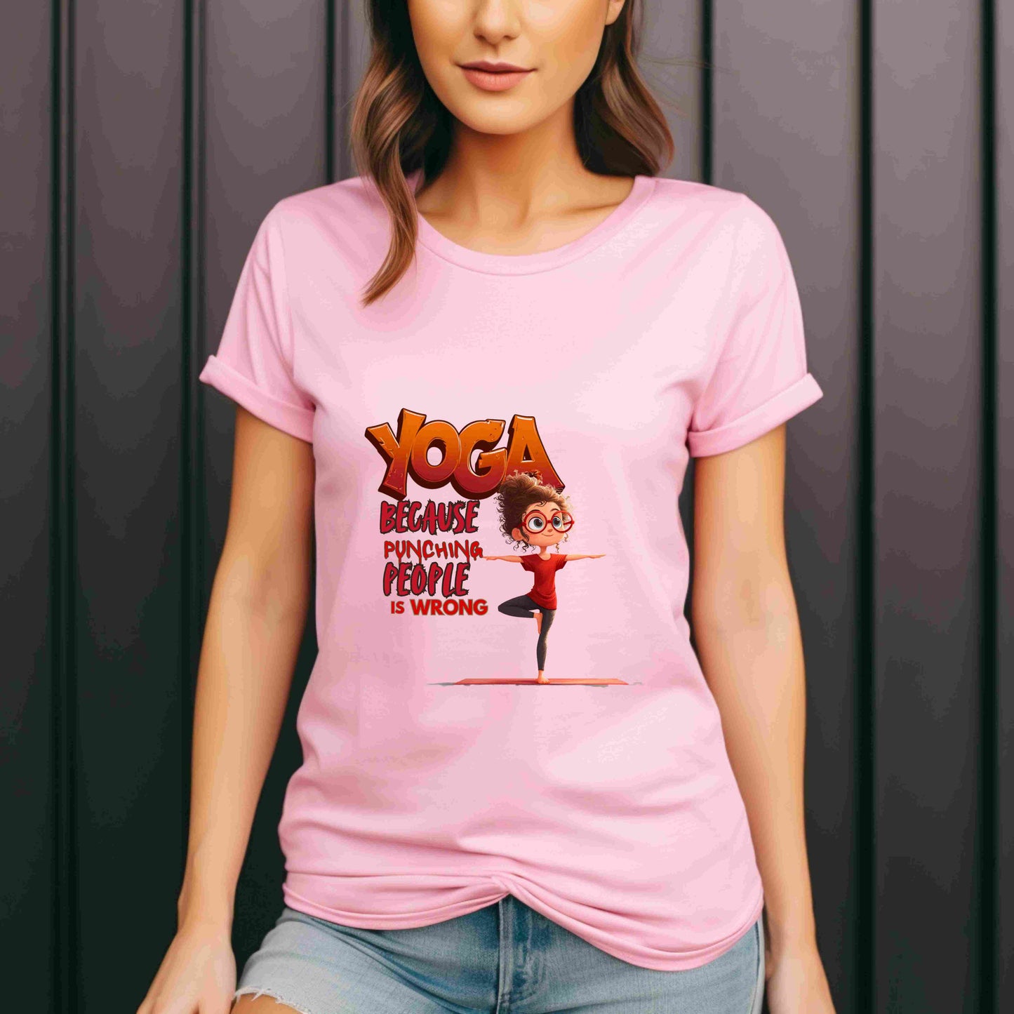 Yoga Because Punching People Is Wrong Shirt | Funny Yoga Graphic Tee