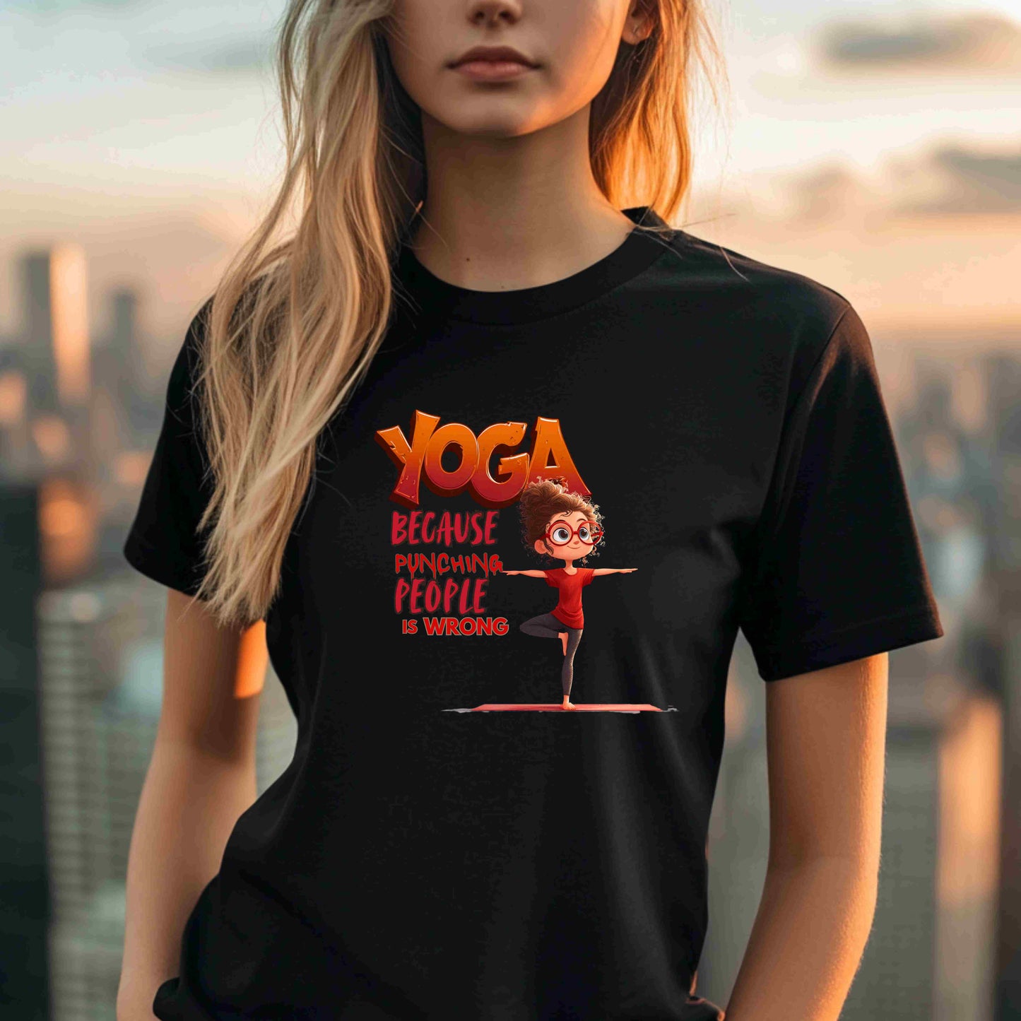 Yoga Because Punching People Is Wrong Shirt | Funny Yoga Graphic Tee