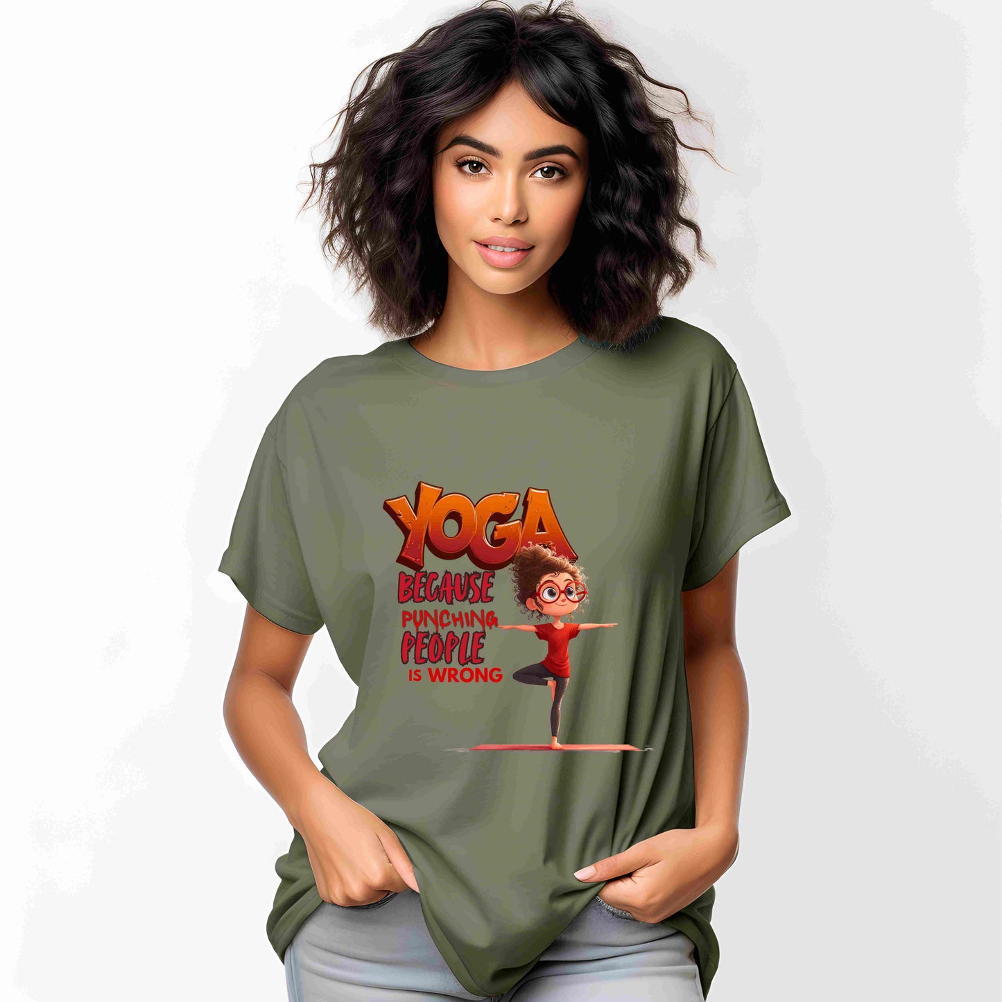 Yoga Because Punching People Is Wrong Shirt | Funny Yoga Graphic Tee