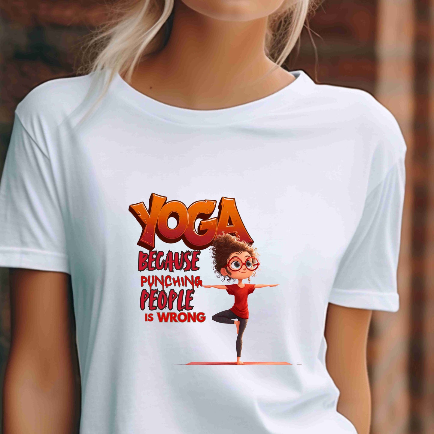 Yoga Because Punching People Is Wrong Shirt | Funny Yoga Graphic Tee