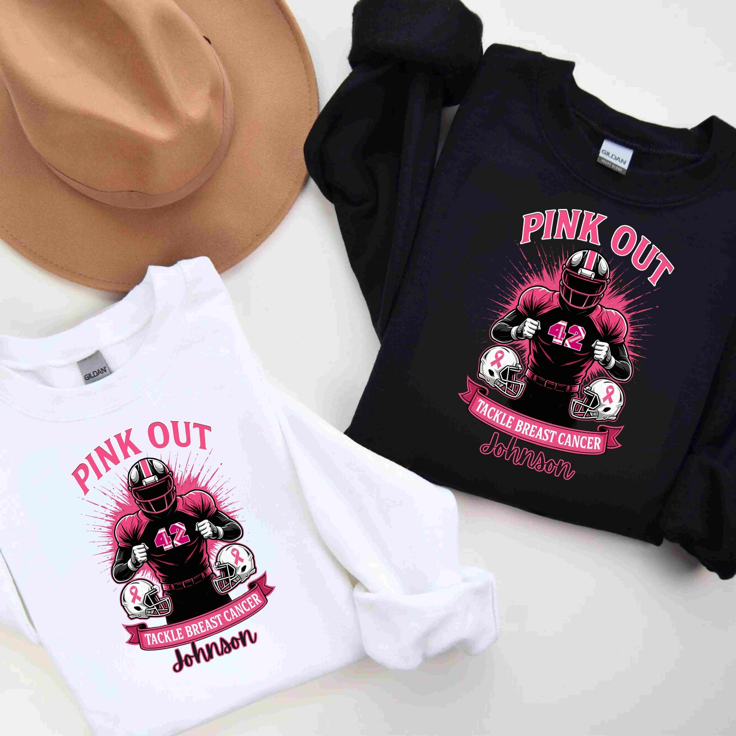 Personalized Pink Out Football Sweatshirt | Custom Breast Cancer Awareness Pullover