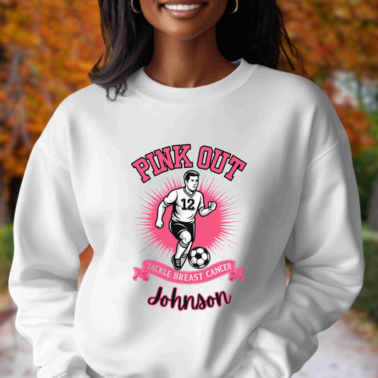 Personalized Pink Out Soccer Sweatshirt | Breast Cancer Awareness